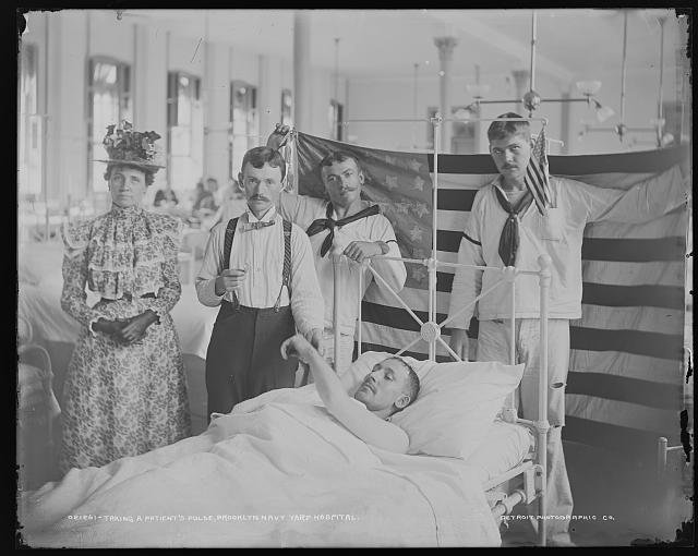 5oldnavyyard.jpg Taking a patients pulse, taken in the late 1800's.