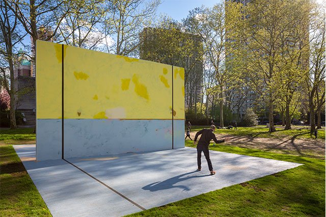 6-Ancart-8207.jpg Harold Ancart, Subliminal Standard at Cadman Plaza Park presented by Public Art Fund, 2019, Photo: Nicholas Knight, Courtesy Public Art Fund, NY