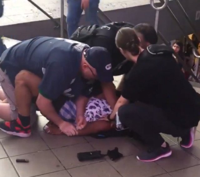 Police said a man jumped a turnstile then resisted arrest in Jackson Heights on Friday