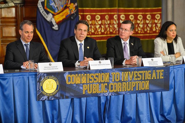 Gov. Cuomo at the 2013 creation of the Moreland Commission, which he un-created in 2014