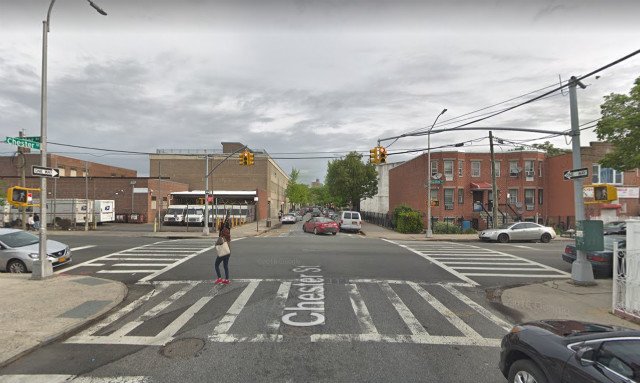 Sutter Avenue at Chester Street, where cyclist Ernest Askew was struck and killed on Thursday night