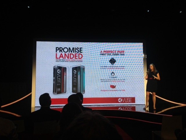 Stephanie Cordisco, president and CEO of Reynolds Vapor Co., a subsidiary of Reynolds American, unveils Vuse's new catchphrase