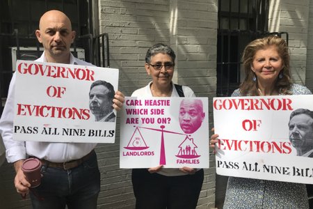 Tenants and activists at Friday's rally