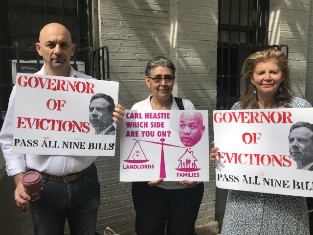 Tenants and activists at Friday's rally