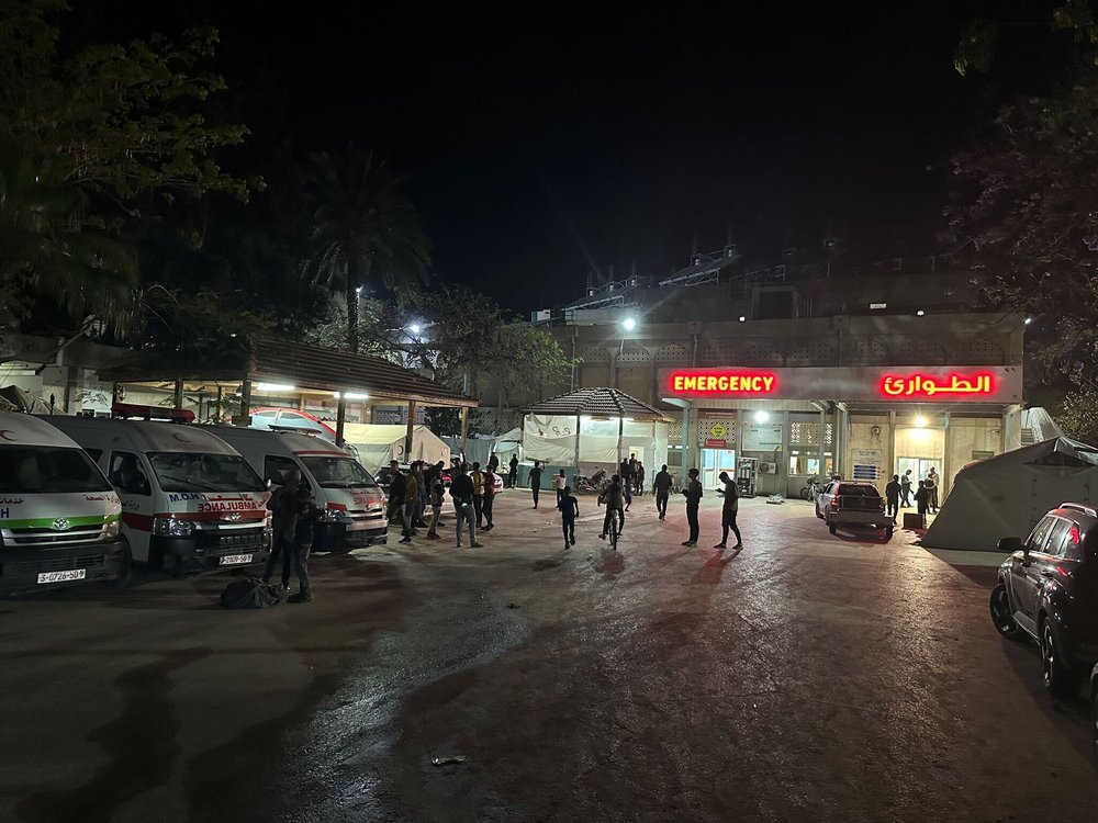 The exterior of the European Hospital near Rafah