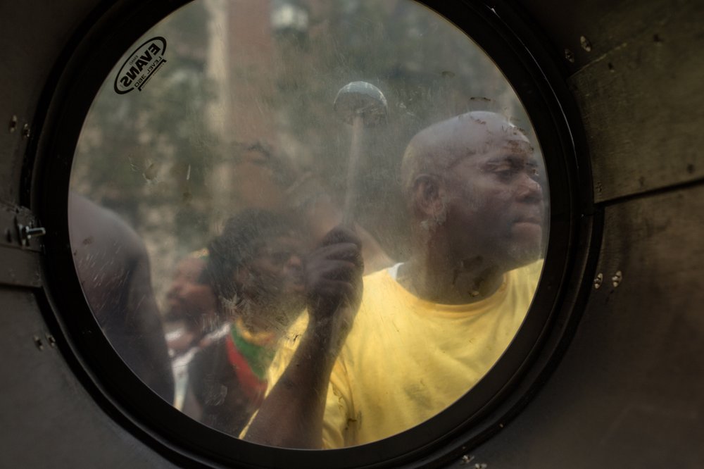 6f90f1732090318jouvert-13-jpg.jpeg A drummer at the 2018 J’Ouvert celebration.