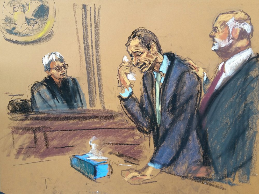 7188a086e20170925_112423_resized_2-jpg.jpeg Anthony Weiner weeps in court (Courtroom sketch by Jane Rosenberg)