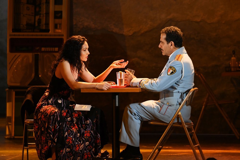 7268f9265shutterstock_9708047la-jpg.jpeg Karina Lenk and Tony Shalhoub in a scene from 'The Band's Visit,' which won Best Musical, plus best actress and best actor for Lenk and Shalhoub<br>(Andrew H. Walker/REX/Shutterstock)