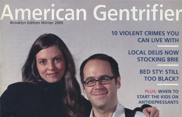 This classic "American Gentrifier" magazine cover from 2005 has been cropped to better reflect the baby-less couple below
