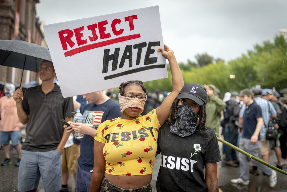 Counterprotesters outnumbered the white nationalists<br>