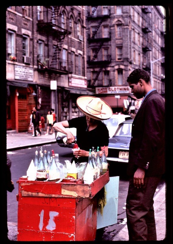 75029de95dbef351b64d98ee546557cce444ecc29-jpg.jpeg Ices Vendor on the Lower East Side (exact location unknown). 1960s.<br/>