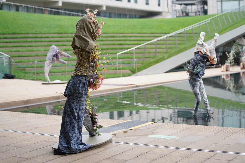 Dancers performing across Lincoln Center's campus