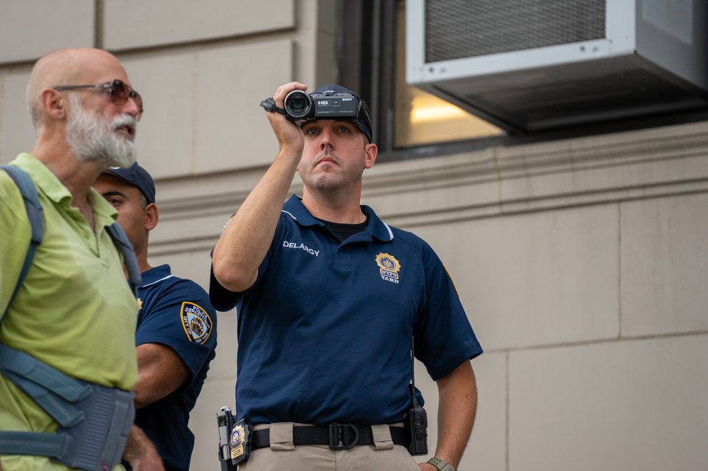 Police document the protesters<br>