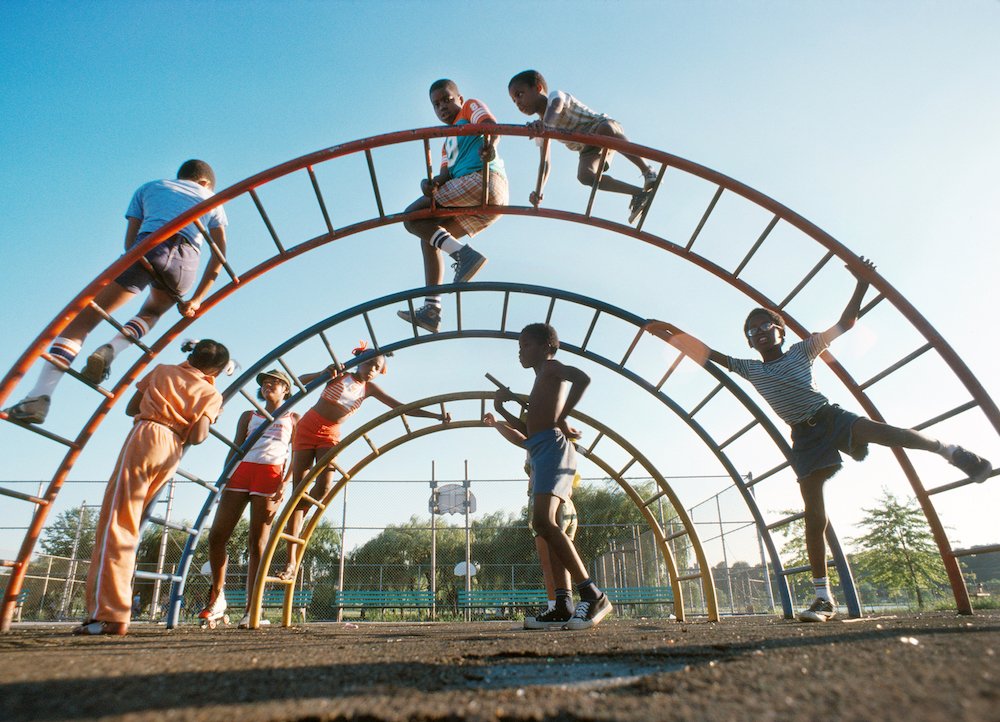 77dc2019733-kids-on-jungle-gym-small-jpg.jpeg Gary Settle, Kids on Jungle Gym, Flushing Meadows Corona Park?, Queens, 1978, NYC Parks Photo Archive