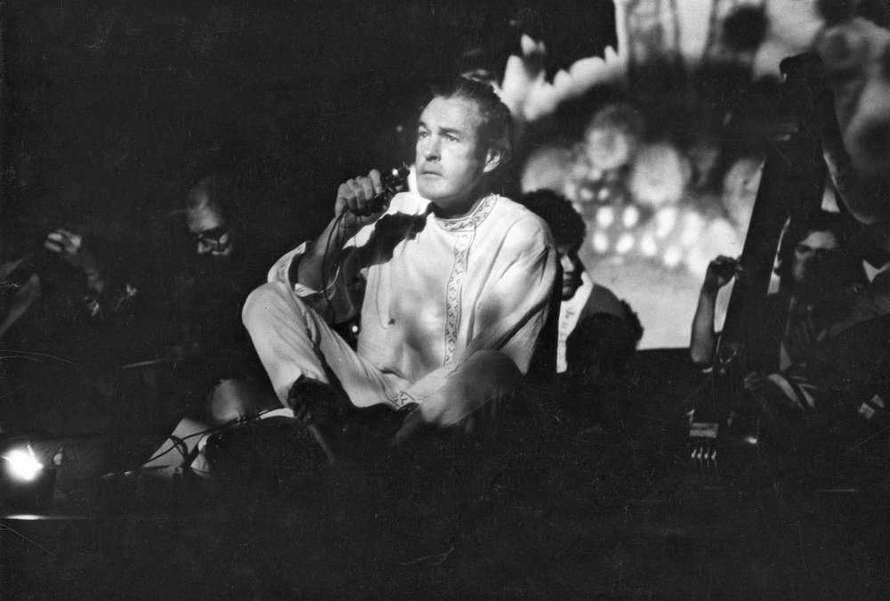 7d0b11967fredwmcdarrah_p138-jpg.jpeg Timothy Leary sits on the stage at the Village Theater, 105 Second Ave., as he hosts his multimedia presentation Illumination of the Buddha, December 6, 1966<br/>