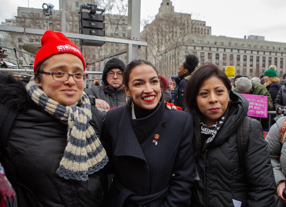 Rep. Alexandria Ocasio-Cortez at Foley Square (<a href="https://www.gretchenrobinette.com/">Gretchen Robinette</a> / Gothamist)
