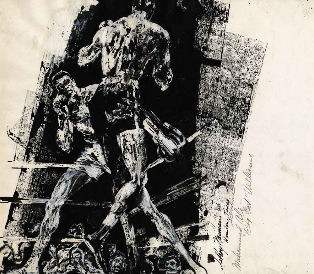 7f17bacc613-muhammad-ali-vs-big-cat-williams-jpg.jpeg LeRoy Neiman, Muhammad Ali vs. “Big Cat” Williams, 1967. Courtesy of the LeRoy Neiman Foundation<br/>
