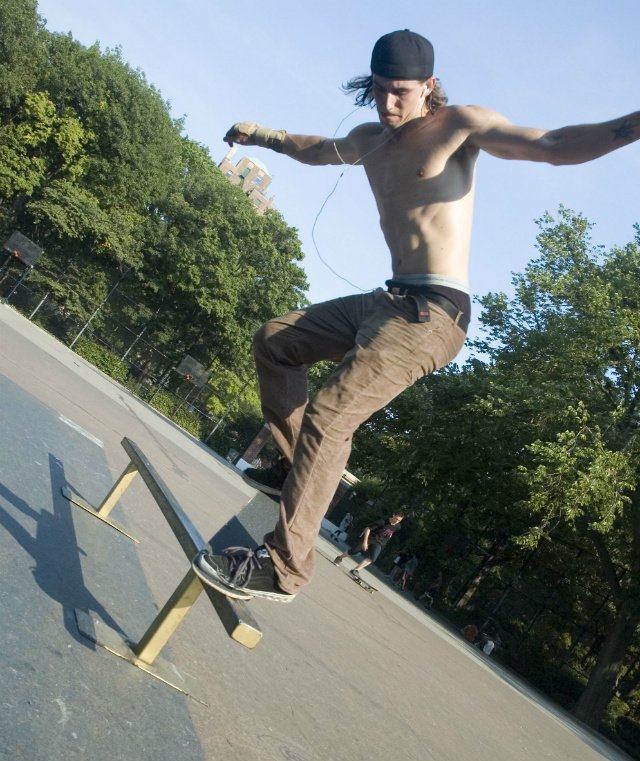 A skateboarder at Tompkins TF in 2007