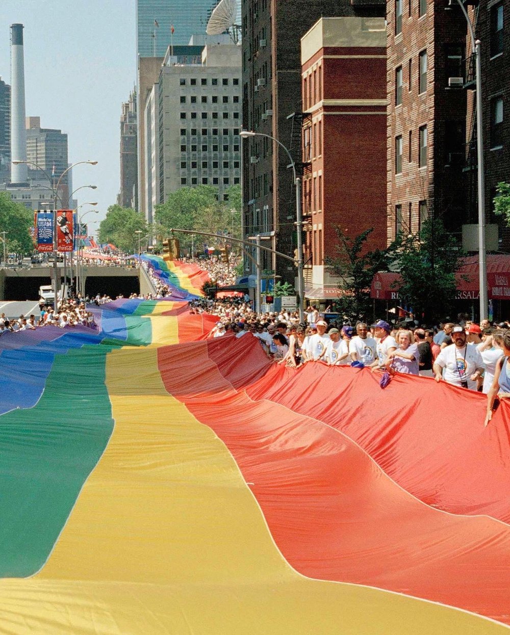 In June 1994, a mile-long rainbow made its way through NYC to commemorate the 25th anniversary of the Stonewall riots.
