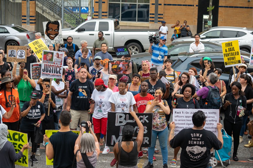 Protesters march on the fifth anniversary of Eric Garner's death<br>