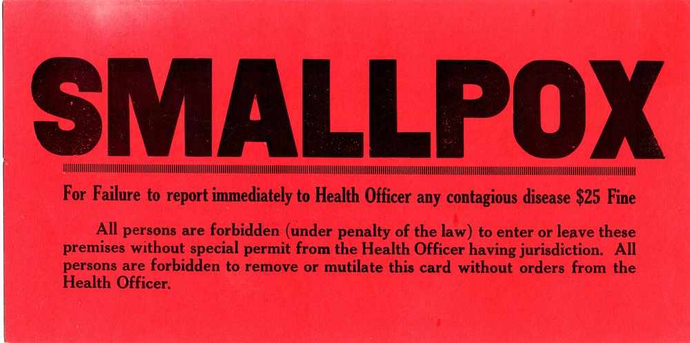 8ba4f4bddgermcity_8-jpg.jpeg Smallpox quarantine poster, early 20th Century. (Courtesy of Lyman Maynard Stowe Library, UConn Health)