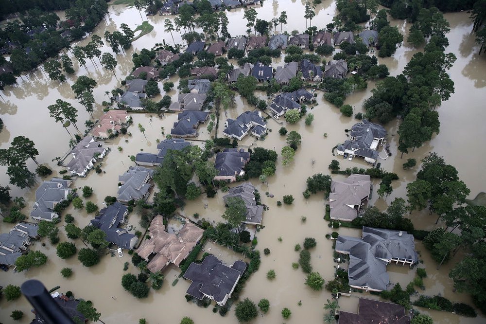 Flooded homes are shown near Lake Houston following Hurricane Harvey August 29, 2017 in Houston, Texas<br>(Getty Images)