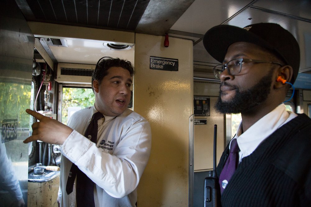 910946a91signal_timers-27-jpg.jpeg Train operator Philip Dominguez (left) and Train Service Supervisor Sam Coke, along with another supervisor are the sole MTA workers responsible for testing more than 2,000 signal timers through the subway system<br>