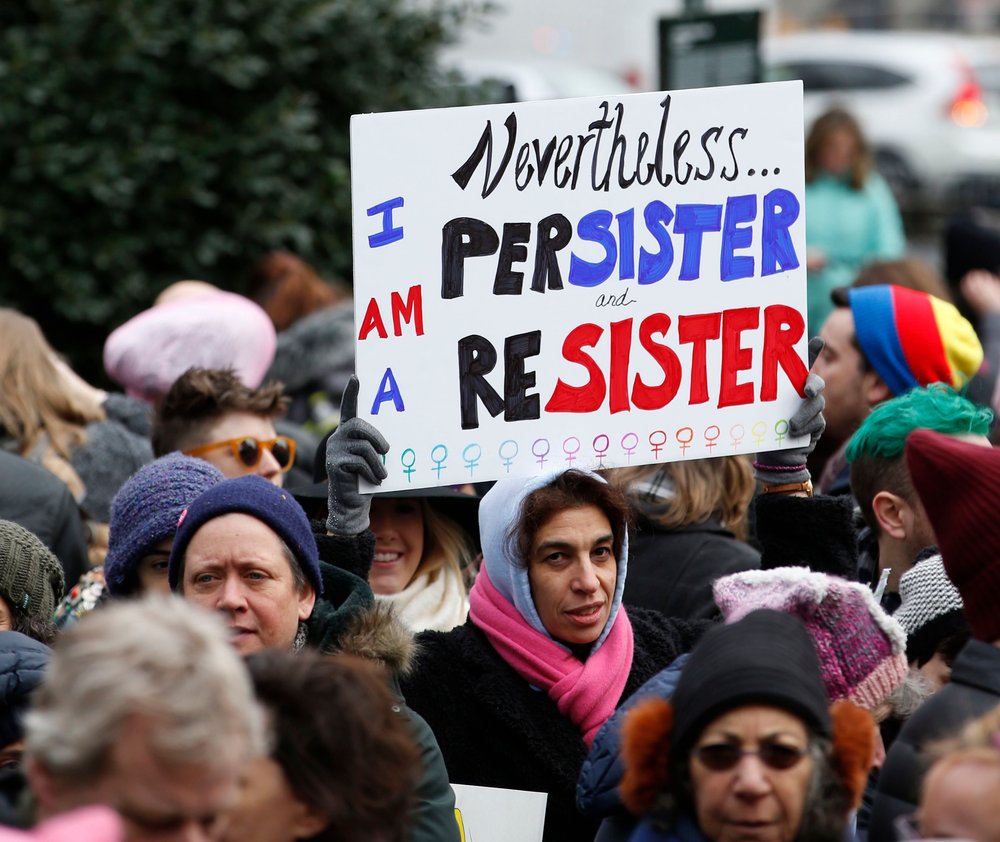 People at the rally in Foley Square ( Kathy Willens/AP/Shutterstock)