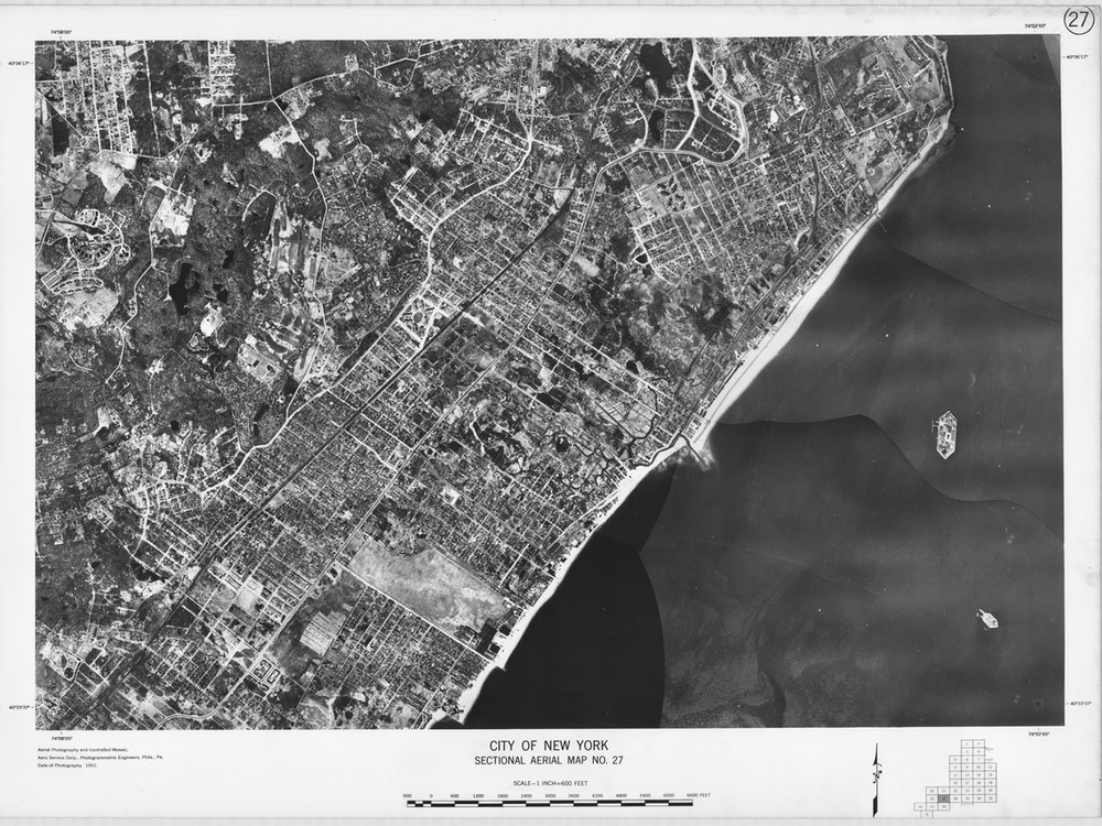 Sectional Aerial Map of the City of New York. Staten Island, South Beach, Hoffman Island, Midland Beach. 1951. (Photo courtesy of the New York City Municipal Archives)