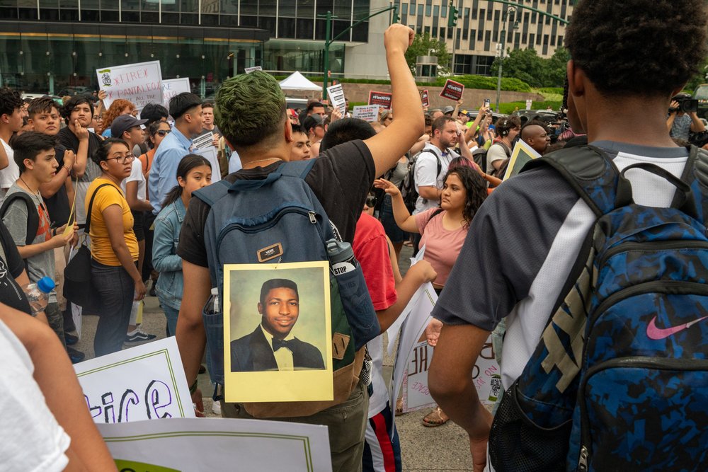 Protesters march on the fifth anniversary of Eric Garner's death<br>