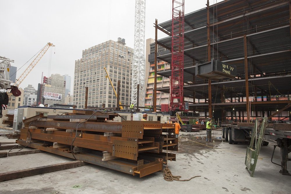 Turning north, towards the beginning of 50 Hudson Yards, which will hold Time Warner properties.<br/>