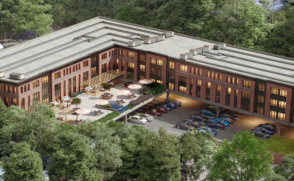 An artist's renderings of proposed affordable housing units for Millburn Township's Main Street.