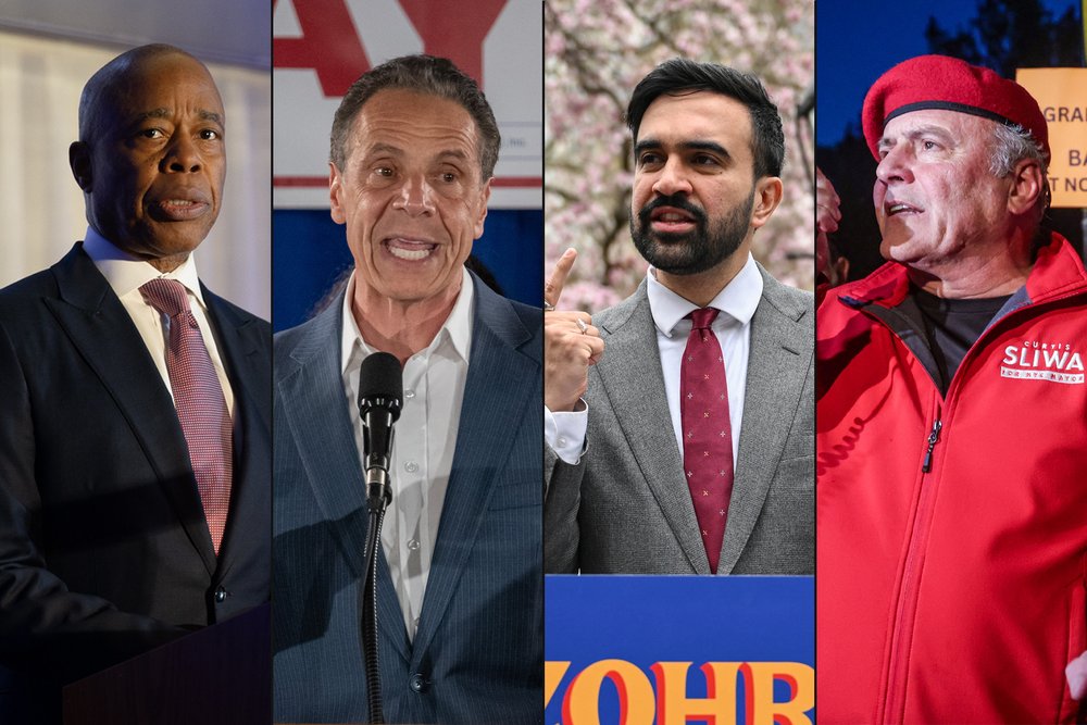 Mayor Adams, Andrew Cuomo, Zohran Mamdani and Curtis Sliwa.