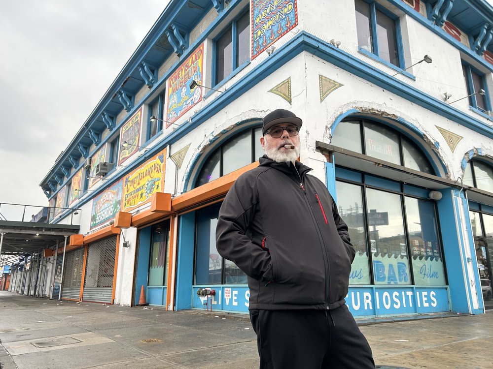 Adam Rinn, longtime sword swallower and circus strongman, is artistic director of the nonprofit Coney Island USA.