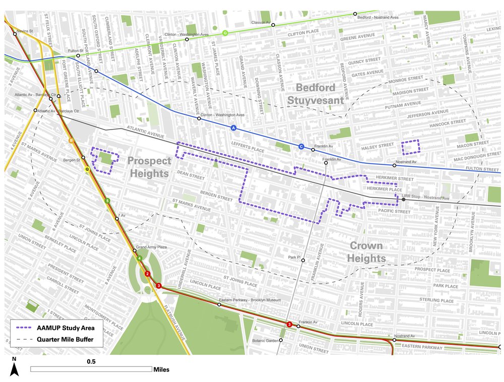 The study area for the Atlantic Avenue mixed-use plan.