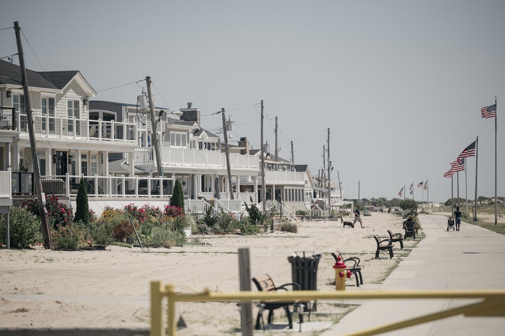 A row of Breezy Point homes rebuilt after the Hurricane Sandy.