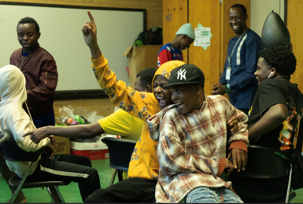 Congolese boys participating in a trauma therapy program for refugee youth, hosted by the Jewish Family Services of Western New York. The Adams administration is looking to partner with JFS to run a similar resettlement program for migrants in the Buffalo area.