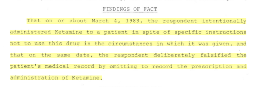 Dr. Byrne record ketamine