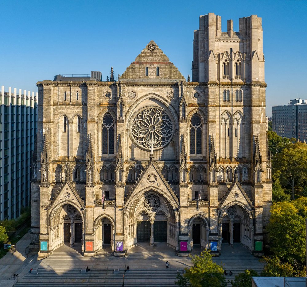 The exterior of a cathedral in New York City