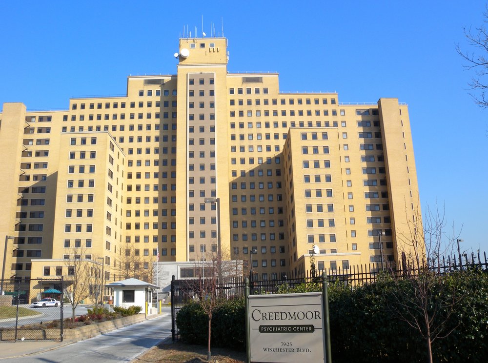 The entrance to the Creedmoor Psychiatric Facility in Queens.