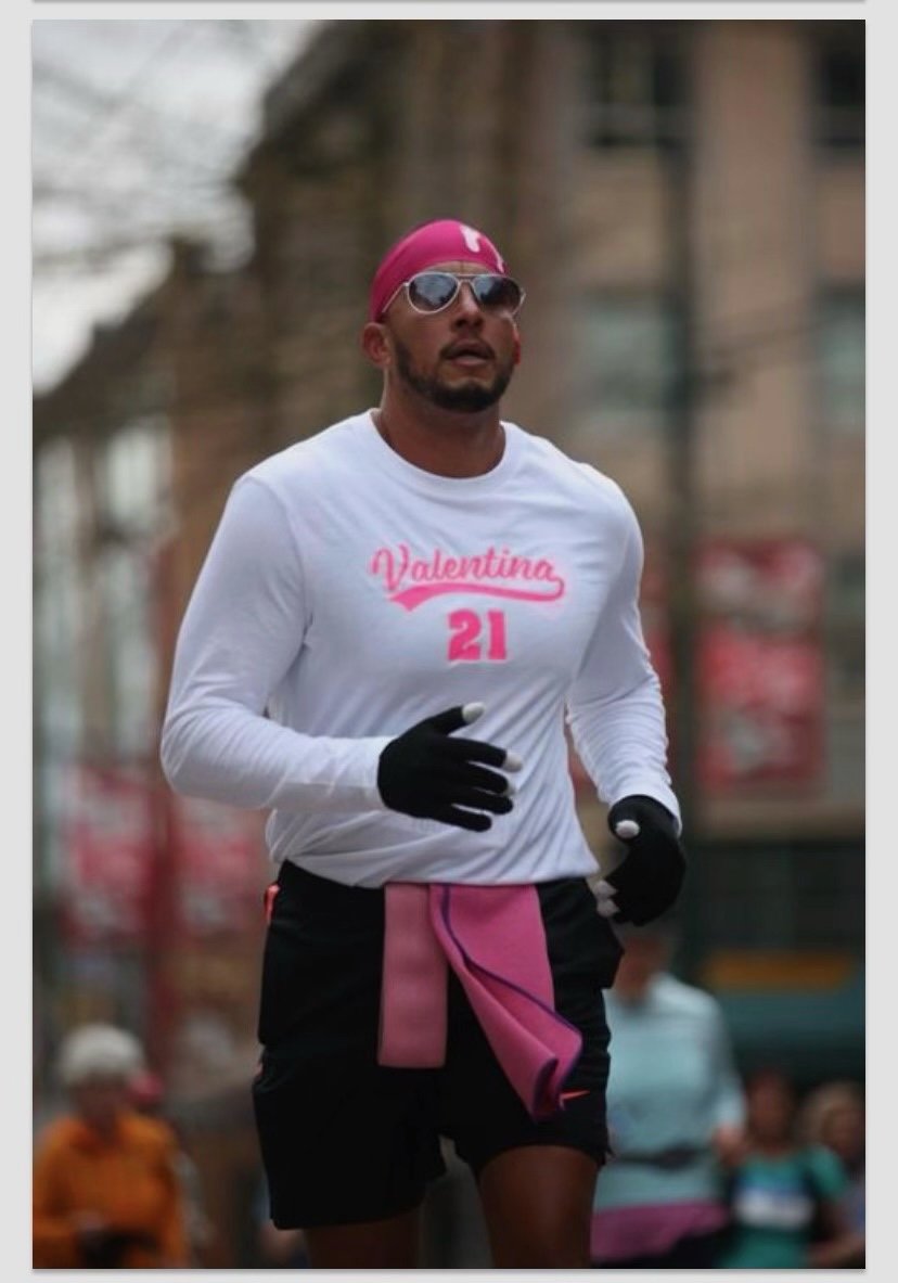 A man running.