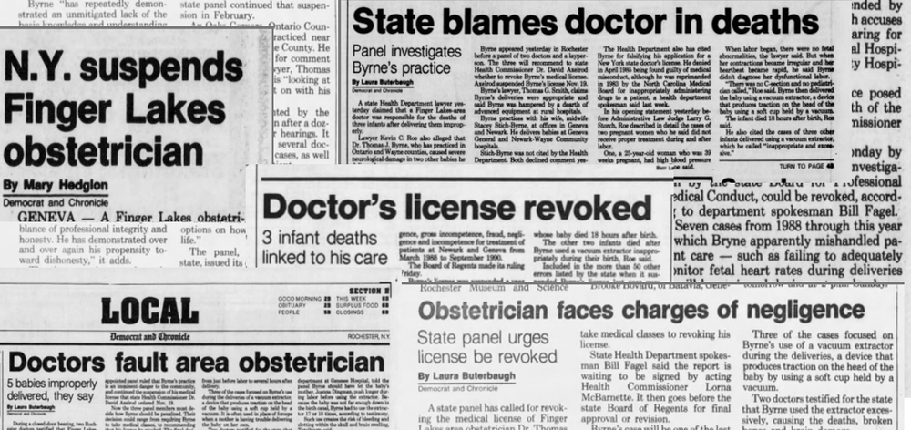 Montage of Democrat & Chronicle headlines
