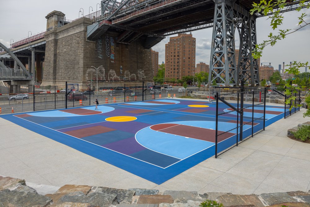 New basketball courts.