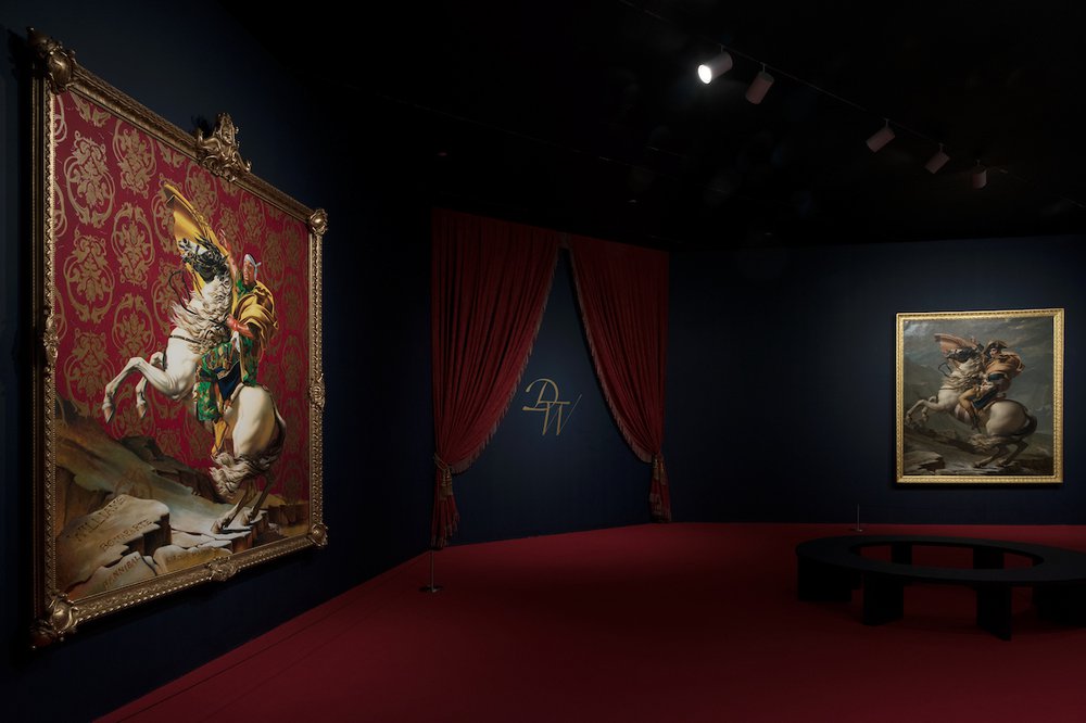The installation showing both paintings next to each other