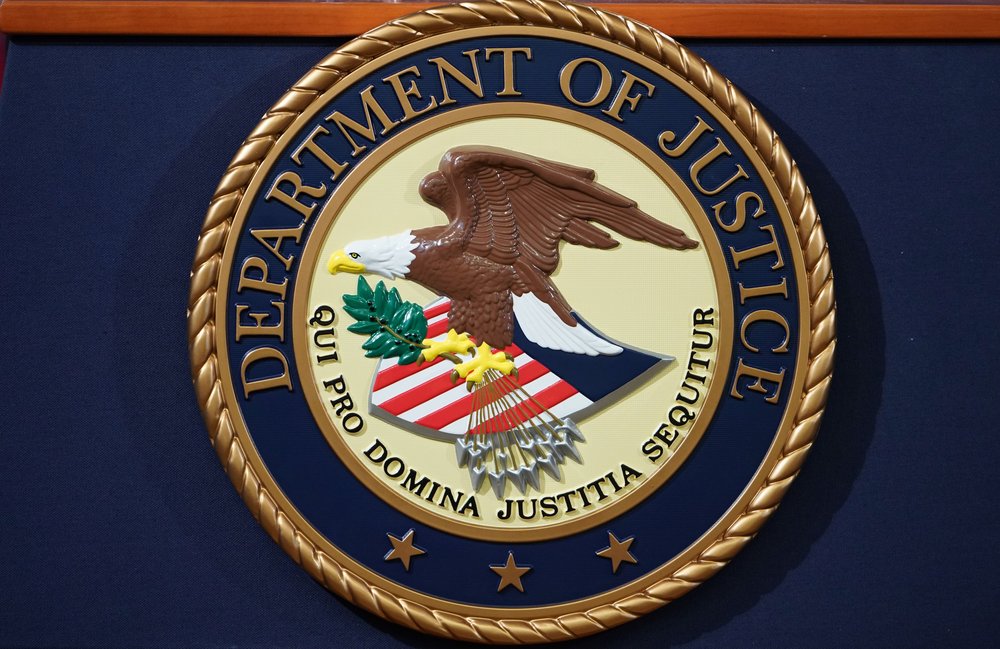 A photo of the DOJ seal