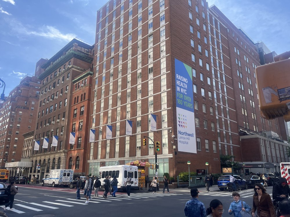 Existing entrance to Lenox Hill Hospital on Lexington Avenue in the Upper East Side of Manhattan
