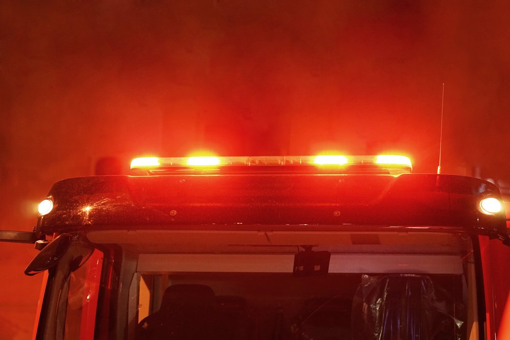 Photo of the lights of a fire engine.