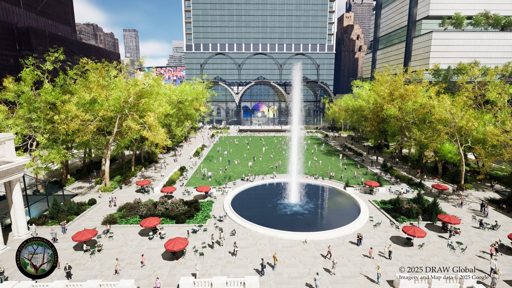 A public plaza would be put in place of Madison Square Garden under the proposal from the Grand Penn Community Alliance.