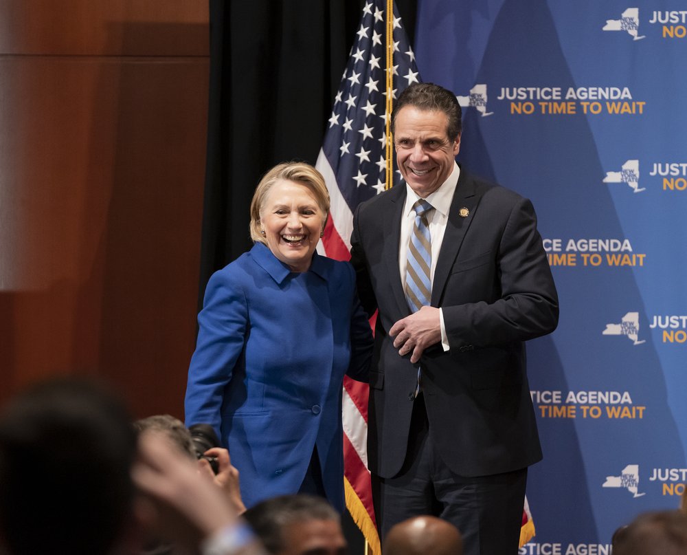Andrew Cuomo with Hillary Clinton.