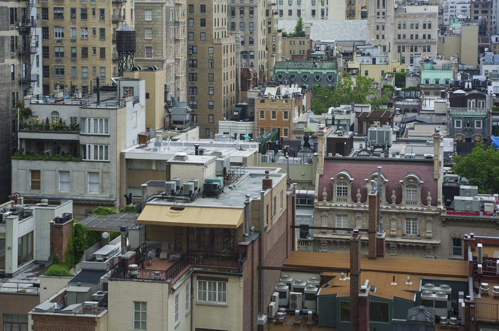 Rooftops in New York City.
